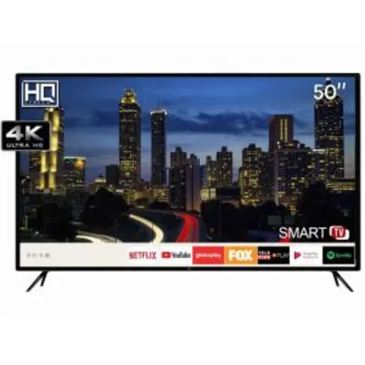 Smart TV LED 50" HQ HQSTV50NY Ultra HD 4K Netflix Youtube 3 HDMI 2 USB Wi-Fi - R$1890