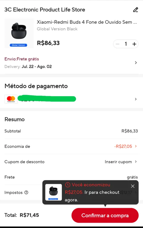 Imagem na descrição da promoção