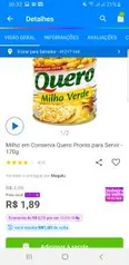 [R$ 1,00 de volta] Milho em conserva Quero | R$ 1,89