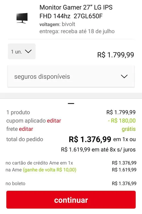 Imagem na descrição da promoção