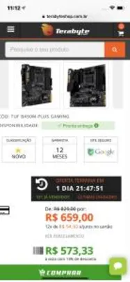PLACA MÃE ASUS TUF B450M-PLUS GAMING, CHIPSET B450, AMD AM4, MATX, DDR4 - R$573