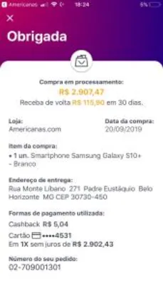 Smartphone Samsung Galaxy S10+ 128GB  | R$2782