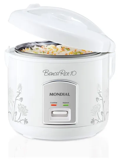 Foto do produto Panela Elétrica De Arroz Bianca Rice 10 Xícaras Com Função Aquecer 220V - PE-10 - Mondial (Branca)