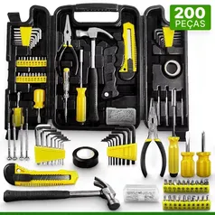 Kit Jogo Maleta Ferramentas 200 Peças Linha Profissional/ Doméstico