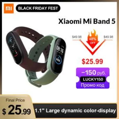 Smartband Mi Band 5 - Versão CN | R$130