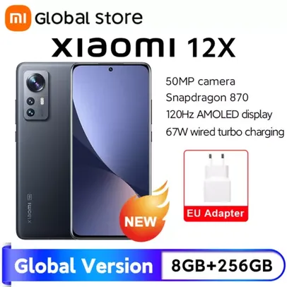 Versão Global Xiaomi 12X 8GB 128GB Snapdragon 870 120Hz 50MP 4500mAh 67W