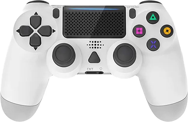 Controle Compatível Com Playstation 4, Dualshock Controle Sem Fio Bluetooth Com PS4 (Branco)