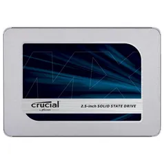 SSD Crucial MX500, 1TB, SATA, Leitura 560MB/s, Gravação 510MB/s, 2.5"