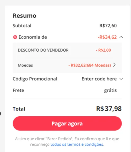 Imagem na descrição da promoção