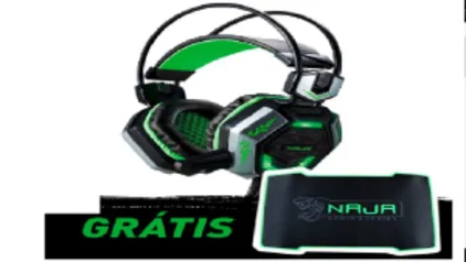 COMBO - HEADSET ARIES NAJA HS-BCC C/ CONECTOR USB + MOUSEPAD GAMER MP-A01