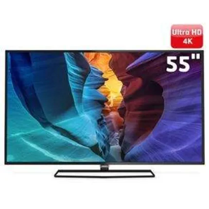 [SUBMARINO] Smart TV LED 55" Philips 55PUG6300/78 Ultra HD 4K com Conversor Digital 4 HDMI 2 USB Wi-Fi 840Hz Dual Core - R$2699