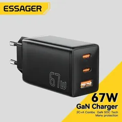 [R$60 MOEDAS / GPAY]   2X Carregador Essager 67W GaN 