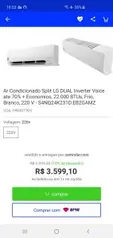 CC Submarino Ar Condicionado LG DUAL Inverter VOICE 24.000Btu Frio 220V | Outros CC R$ 3599