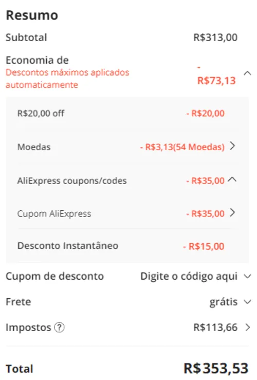 Imagem na descrição da promoção