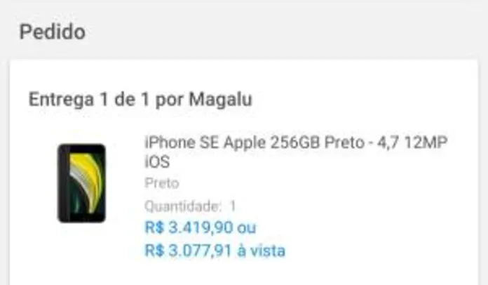 iPhone SE 256gb preto | R$3077