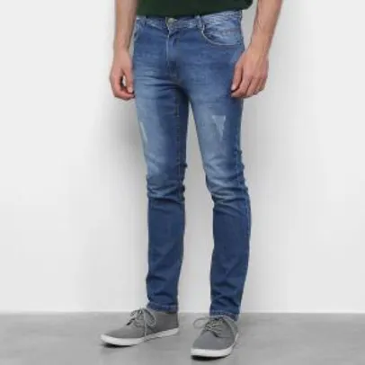 Calça Jeans Black River Skinny Estonada Masculina - Azul R$40