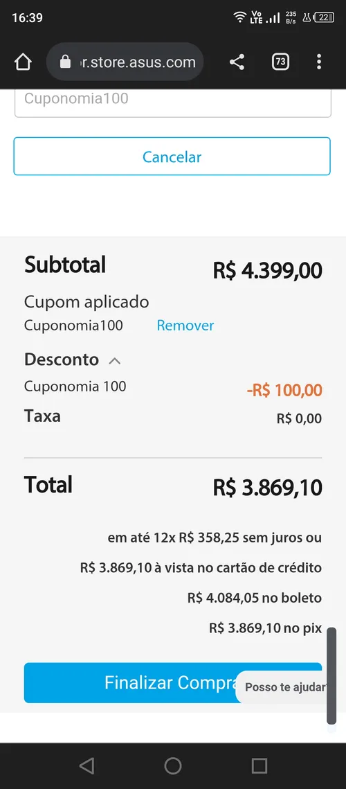 Imagem na descrição da promoção