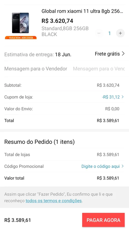 Imagem na descrição da promoção