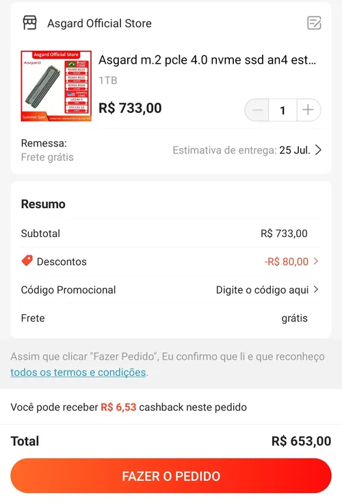 Imagem na descrição da promoção