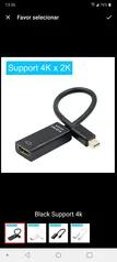 (CONTAS NOVAS) Cabo Mini displayport para HDMI | R$0,06