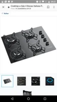 Cooktop a Gás 4 Bocas Itatiaia Preto - Bivolt | R$ 189,00