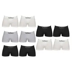 Kit Com 10 Cuecas Boxer Algodão Sem Costura Zorba 781 | R$ 109