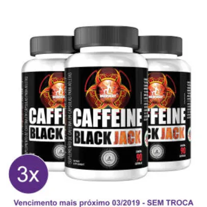 Kit 3x Termogênico Cafeína Black Jack Midway 90 Cáps por R$10