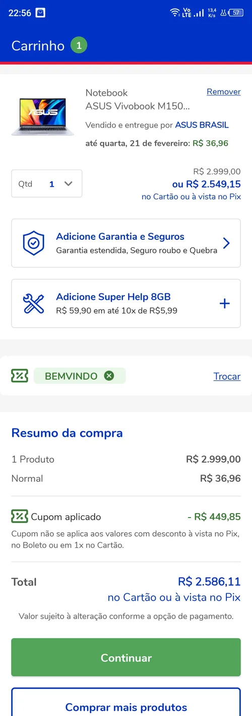 Imagem na descrição da promoção