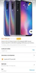 Xiaomi mi9 Global Version 6.39 polegada 48MP câmera traseira tripla NFC 6 GB 64GB Snapdragon 855 Octa core 4G  - Piano Black R$1.523