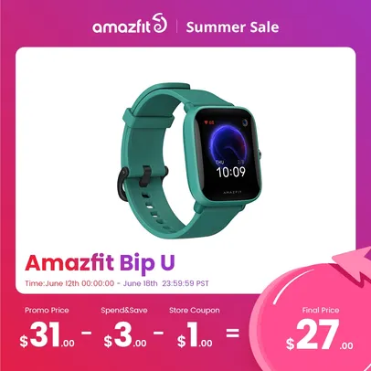 Amazfit BIP U - Versão Global, Verde