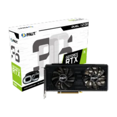 Placa de Vídeo Palit NVIDIA GeForce RTX 3060 Dual OC, LHR, 12GB GDDR6, DLSS, Ray Tracing, NE63060T19K9-190AD