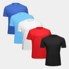 Kit Camiseta Básica Tribo Santa C/ 5 Peças Masculina - Colorido - R$55,99