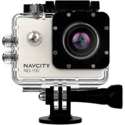 [Shoptime] Câmera Esportiva Navcity Prata 12MP Filmagem Full HD 30M à Prova d'água + Selfie Stick por R4 179