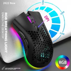 Mouse Bm600 Recarregável usb 2.4g Sem Fio Luz rgb 