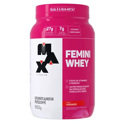 Foto do produto Max Titanium Femini Whey 900g Morango