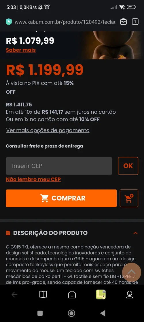 Imagen na descrição da promoção