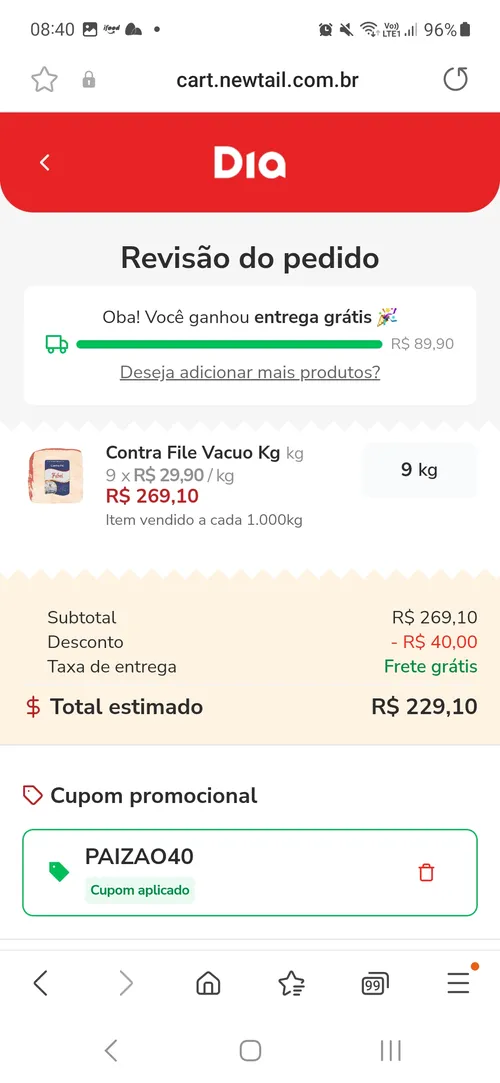 Imagem na descrição da promoção