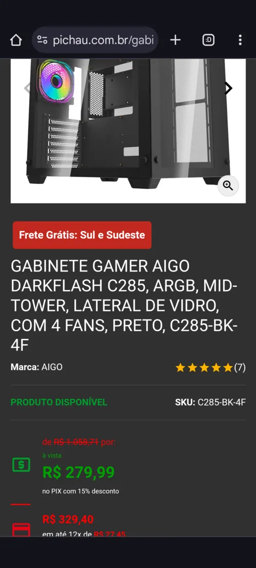 Imagem na descrição da promoção