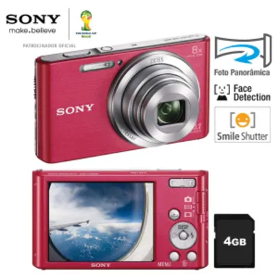 Câmera Digital Sony Cyber-shot DSC-W830 Rosa - R$ 199,90