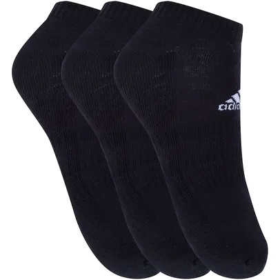 Kit de Meias Sapatilha adidas Cush Low com 3 Pares - 41 a 43 - Masculino