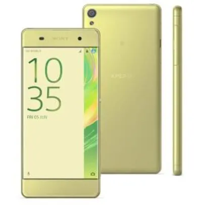 Smartphone Sony Xperia XA F3116 Ouro Verde com 16GB, Tela Curva de 5", Dual Chip | R$ 791