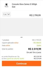 [Cartão SHOPTIME + Cupom + Ame = R$2142] Xbox Series S