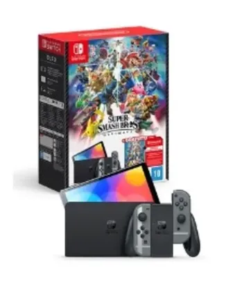 Console Nintendo Switch OLED + Jogo Super Smash Bros Ultimate - HBGSSKACLA