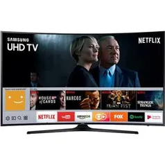 Smart TV LED Curva 49" Samsung 49MU6300 UHD 4k com Conversor Digital 3 HDMI 2 USB Espelhamento de Tela - Preta - R$ 2.539,79