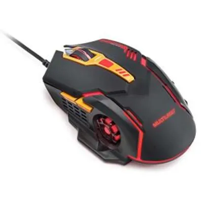 [Prime] Mouse Gamer Dpi 2400 Preto/Laranja Multilaser - MO270 | R$35