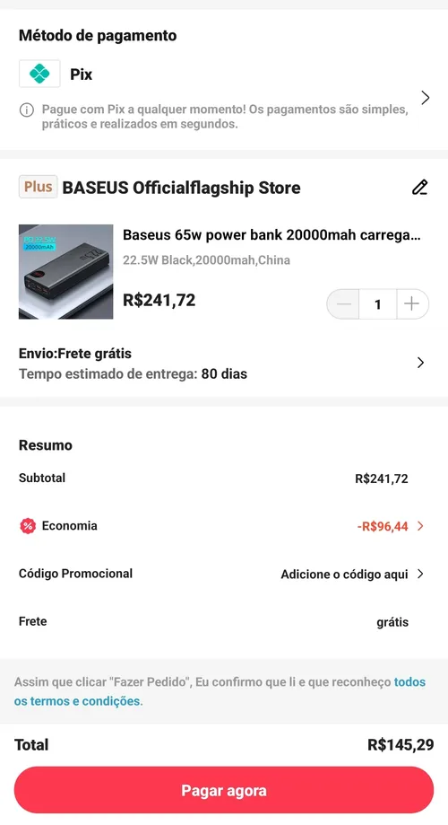 Imagem na descrição da promoção