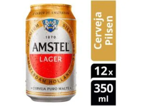 [APP] 3 Packs Cerveja Amstel Pilsen 350ml - 12 Unidades cada (36 Unidades) | R$80