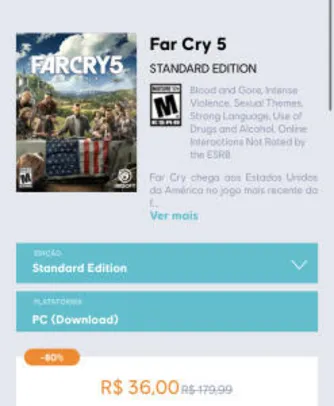 Saindo por R$ 36: [PC] Jogo: Far Cry 5 | R$36 | Pelando