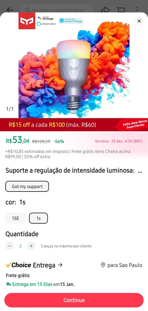 Imagem na descrição da promoção