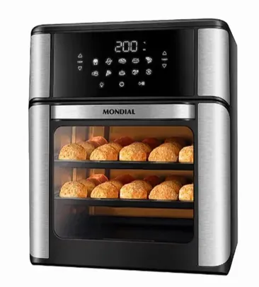 [APP] Fritadeira Elétrica Sem Óleo Air Fryer Oven 2 em 1 Mondial AFON-12L-BI 12L Digital – Preta/Inox